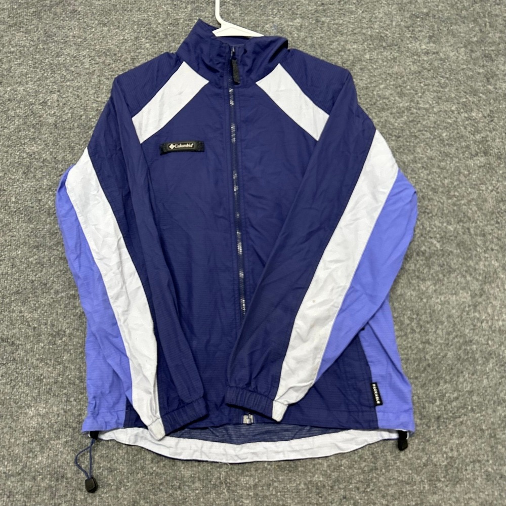 Columbia Jacket Womens Size S Blue Packable Windbreaker Colorblock Full Zip